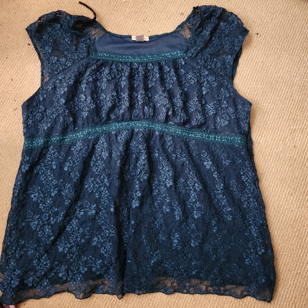 Dark blue dressy top